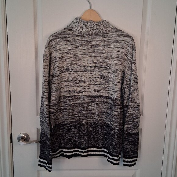 NHL Montreal Canadians Knit 1/4 zip Pullover Sweater Men's XL Black Grey Ombre - Picture 2 of 6